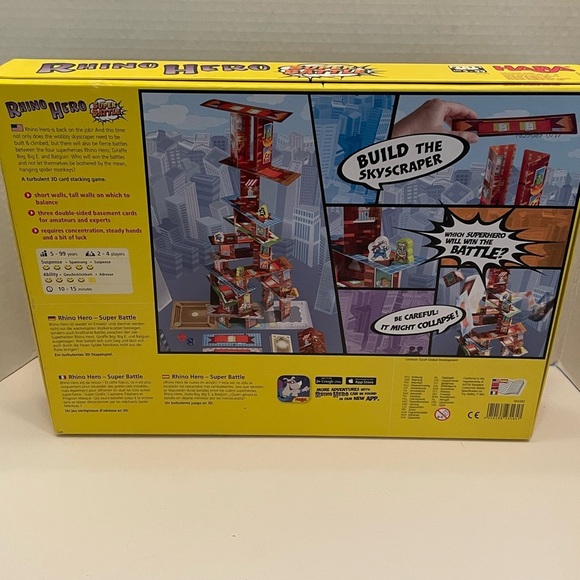 Rhino Hero Super Battle 3D Card Stacking Game HABA Excellent Unplayed - Picture 2 of 3